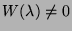 $W(\lambda)\neq 0$