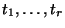 $t_1,\dots,t_r$
