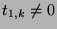 $t_{1,k}\neq 0$