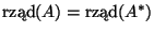 $\mbox{rzd}(A)=\mbox{rzd}(A^*)$