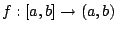 $f:[a,b]\to(a,b)$