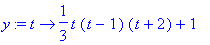 y := proc (t) options operator, arrow; 1/3*t*(t-1)*...