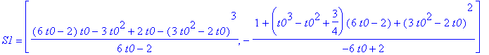 S1 = [((6*t0-2)*t0-3*t0^2+2*t0-(3*t0^2-2*t0)^3)/(6*...