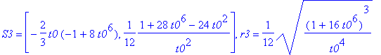 S3 = [-2/3*t0*(-1+8*t0^6), 1/12*(1+28*t0^6-24*t0^2)...