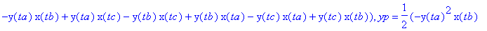 roz := {xp = 1/2*(y(ta)*y(tc)^2+y(tc)*x(tb)^2+y(ta)...