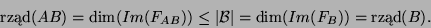 \begin{displaymath}\mbox{rzd}(AB)=\dim(Im(F_{AB}))\leq\vert{\cal B}\vert=\dim(Im(F_B))=\mbox{rzd}(B).\end{displaymath}