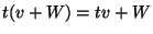 $t(v+W)=tv+W$