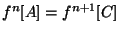$f^n[A]=f^{n+1}[C]$
