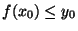 $f(x_0)\leq y_0$
