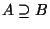 $A\supseteq B$
