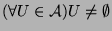 $(\forall
U\in{\cal A})U\neq\emptyset$