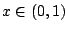 $x\in(0,1)$
