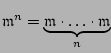 ${\mathfrak{m}}^n=\underbrace{{\mathfrak{m}}\cdot\dots\cdot{\mathfrak{m}}}_n$