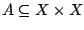 $A\subseteq X\times X$