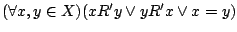 $(\forall x,y\in X)(xR'y\lor yR'x\lor x=y)$