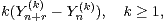     (k)    (k)
k(Yn+r - Yn ),  k > 1, 